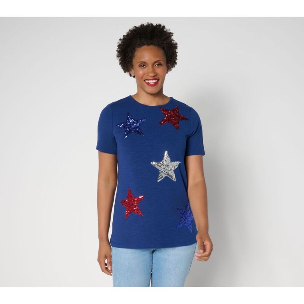 Ryan Simkhai Eyeshop Women's Top Plus Sz 1X Lucky Stars Multi-colored A693024